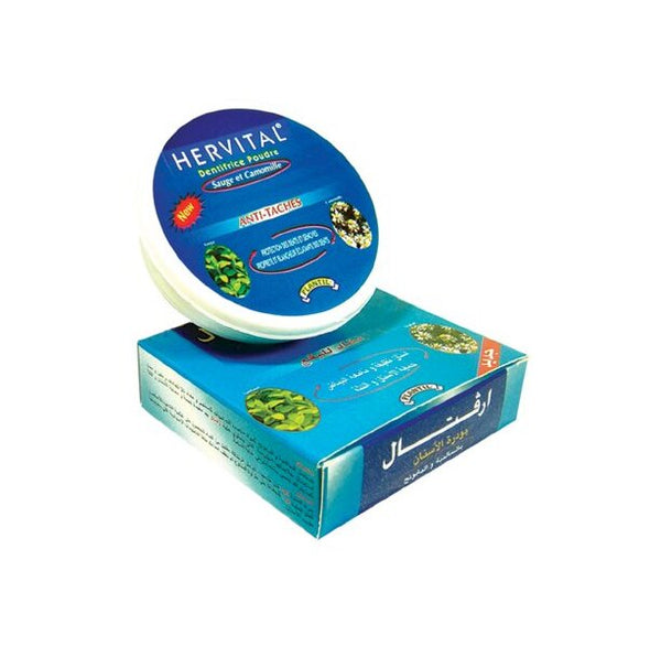 Polvo dental antimanchas con extractos de salvia y manzanilla